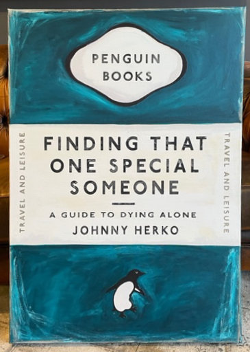 Finding That Someone Special ( Blue) Penguin Book Cover Art By Johnny Herko