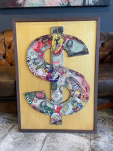 Load image into Gallery viewer, Large Luxury Dollar - Wood and Resin by Johnny Herko Art
